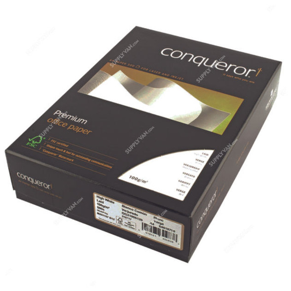 Conqueror High White Laid Paper, A4, 100 GSM, 500 Sheets/Pack
