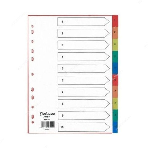 Deluxe Color Divider With Number, AMT-46410, PVC, A4, 10 Tab