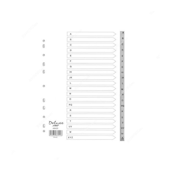 Deluxe Grey Divider With Number, AMT-48420, PVC, A4, A-Z Tab