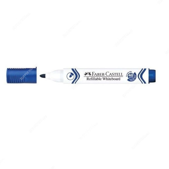 Faber-Castell Refillable Whiteboard Marker, W20, 2.25MM, Blue, 10 Pcs/Pack