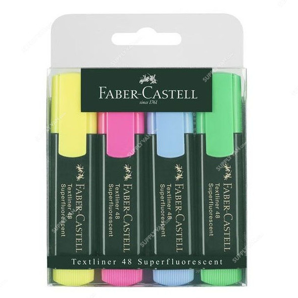 Faber-Castell Classic Highlighter, FC154804, 1-5MM, Multicolor, 4 Pcs/Set