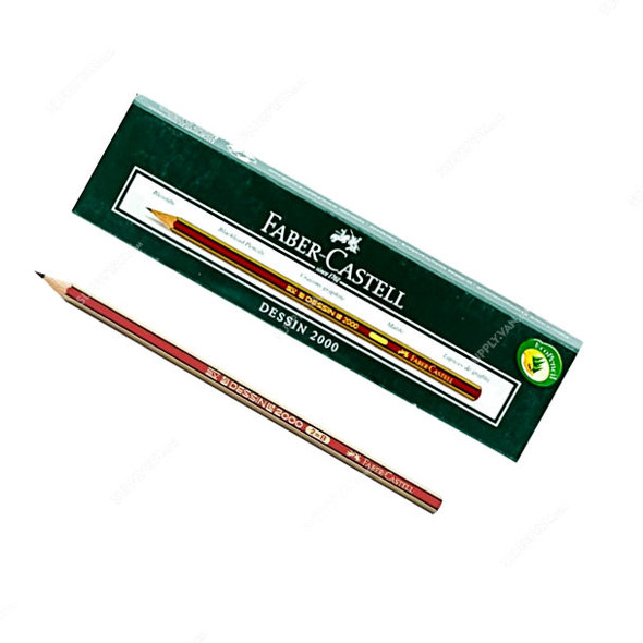 Faber-Castell Graphite Pencil, 112300, Dessin 2000, Black Lead, 12 Pcs/Pack