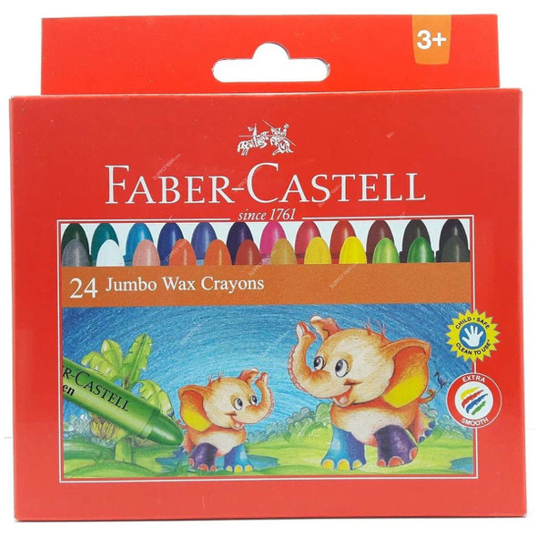 Faber-Castell Jumbo Wax Crayons, 120039, Multicolor, 24 Pcs/Set