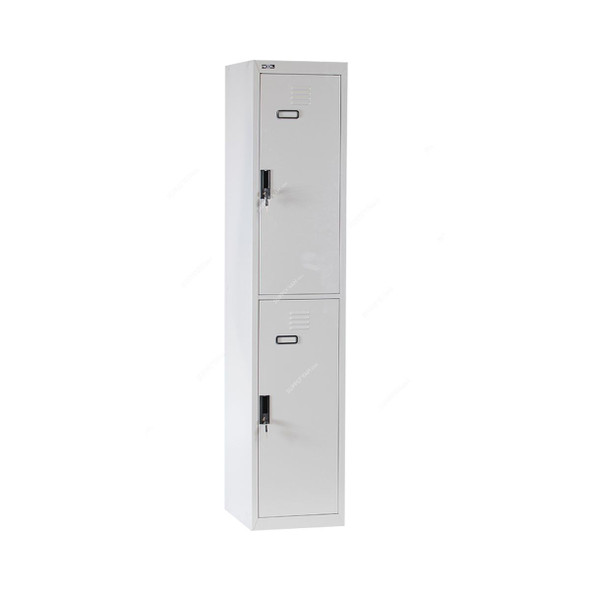 Rexel Two Door Locker, RXL202ST-GRY, Steel, 1802 x 375MM, Grey