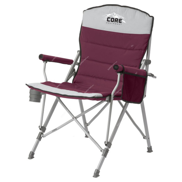 Core Equipment Hard Arm Outdoor Folding Camping Chair, SHGT-C-40070, Cherry Red