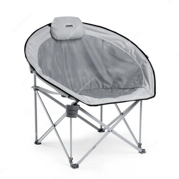 Core Equipment Oversized Mesh Outdoor Round Folding Chair, SHGT-C-40074, Grey