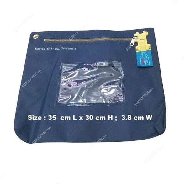 Envopak Security Cash Bag, L, 35 x 30CM, Blue