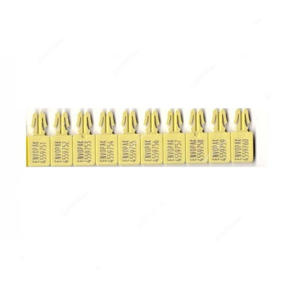 Envopak PS-2 Cash Security Poly Seal, CSS-YLW-01, 7 Digit, Yellow, 250 Pcs/Pack