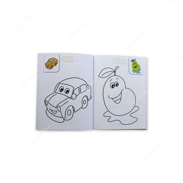Flamingo Coloring Book Alphabet, Fruits/Vegetables/Vehicles
