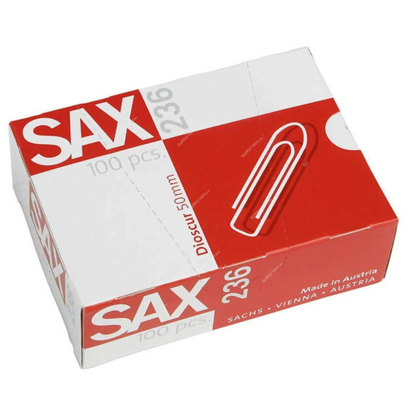 Sax Paper Clips, 236, 50MM, 100 Pcs/Pack