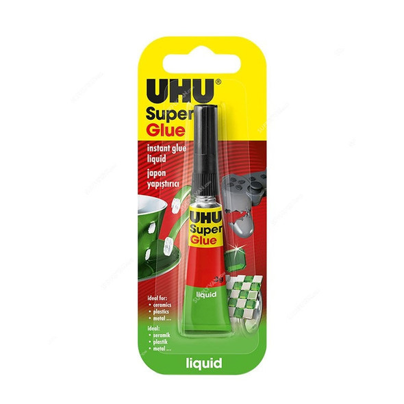 Uhu Glue Liquid, 42400, 3GM, Clear, 10 Pcs/Pack