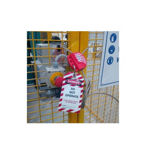 Loto-Lok Adjustable Cable Lockout, CL-6F-4MC, 4MM Cable Dia, 1.8 Mtrs Cable Length Loto-Lok Adjustable Cable Lockout, CL-6F-4MC, 4MM Cable Dia, 1.8 Mtrs Cable Length