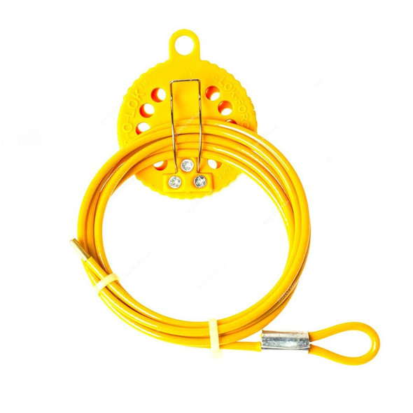 Loto-Lok Kab-O-Lok Cable Lockout Set, CL-KBLK-Y2-ST, 2 Mtrs, Yellow, 3 Pcs/Set