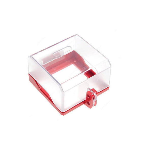 Loto-Lok Wall Switch Lockout, WSL-443, Glass Resin and Polycarbonate, 100 x 100MM, Red/Clear