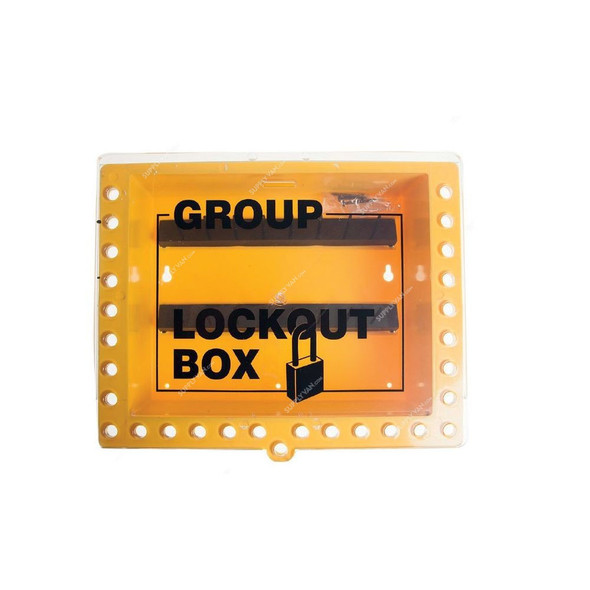 Loto-Lok Group Lock Box, GLB-WMY-27H, Steel, 320 x 270MM, Yellow