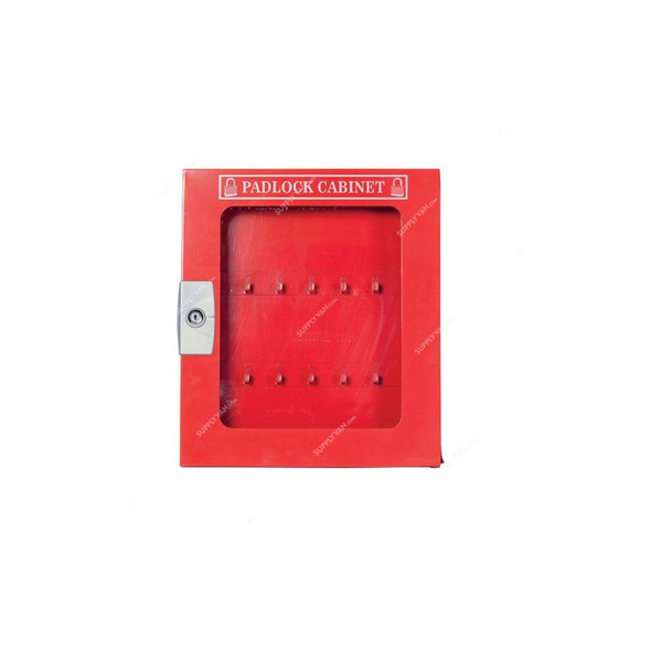 Loto-Lok Padlock Cabinet, CABP-STLR-28-CF, 28 Locks, 450 x 375MM, Red