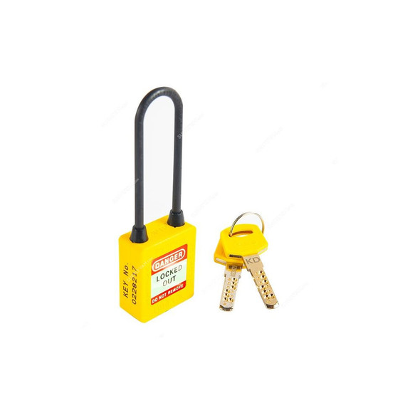 Loto-Lok Three Point Traceability Lockout Padlock, 3PTPYKDN80, Nylon, 40 x 5MM, Yellow