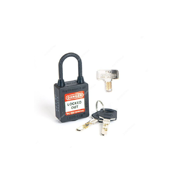 Loto-Lok Three Point Traceability Lockout Padlock, 3PTPNKDMKN40, Nylon, 40 x 5MM, Noir