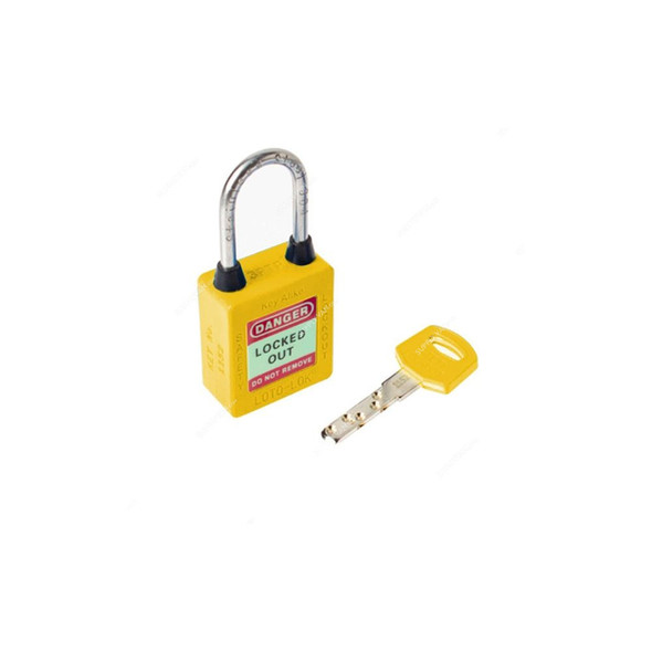 Loto-Lok Three Point Traceability Lockout Padlock, 3PTPYKAR40, Nylon and Stainless Steel, 40 x 5MM, Yellow