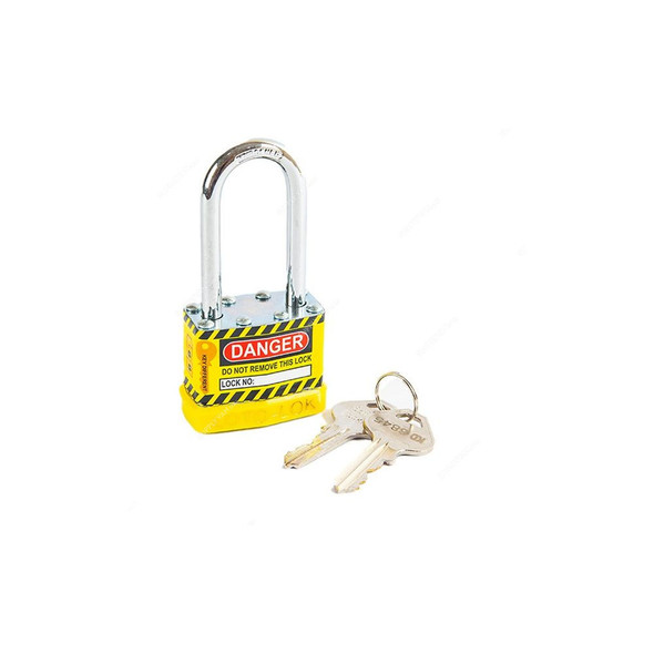Loto-Lok Two Point Traceability Lockout Padlock, 2PTPSYKDL47, Chrome Plated Steel, 47 x 6MM, Yellow/Yellow