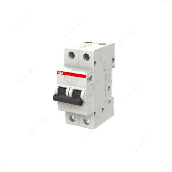 Abb Miniature Circuit Breaker, SH202-C20, 2P, Curve C, 20A