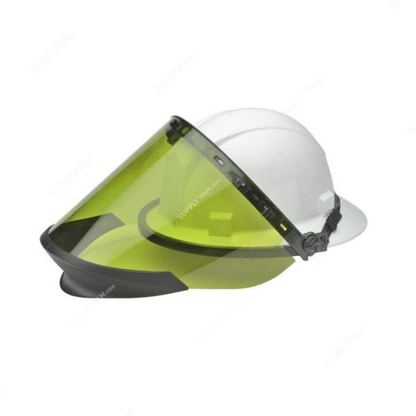 Elvex Face Shield With Safety Helmet, VISORF14plusHR36WH, Green/White