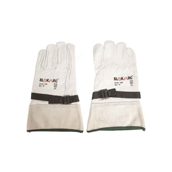 Blokarc Electrical Insulated Lineman Glove, LPG-CL2-BLOKARC10, Size10, White