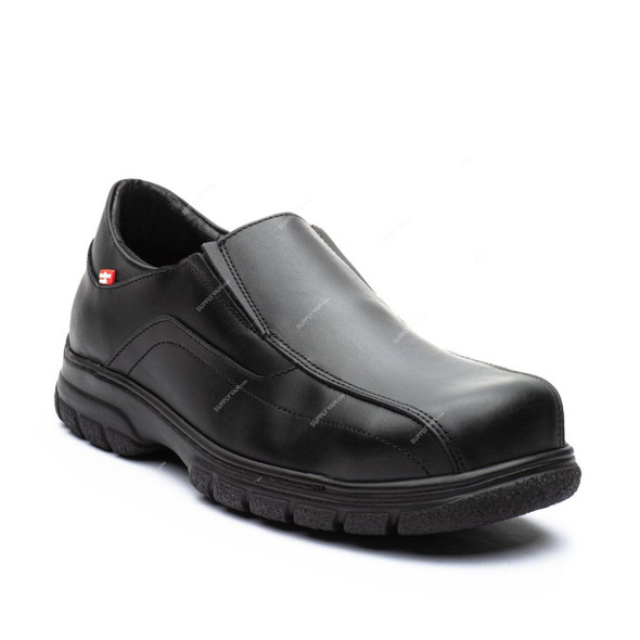 Mellow Walk Safety Shoes, QUENTIN-550049, Leather, Size40, Black