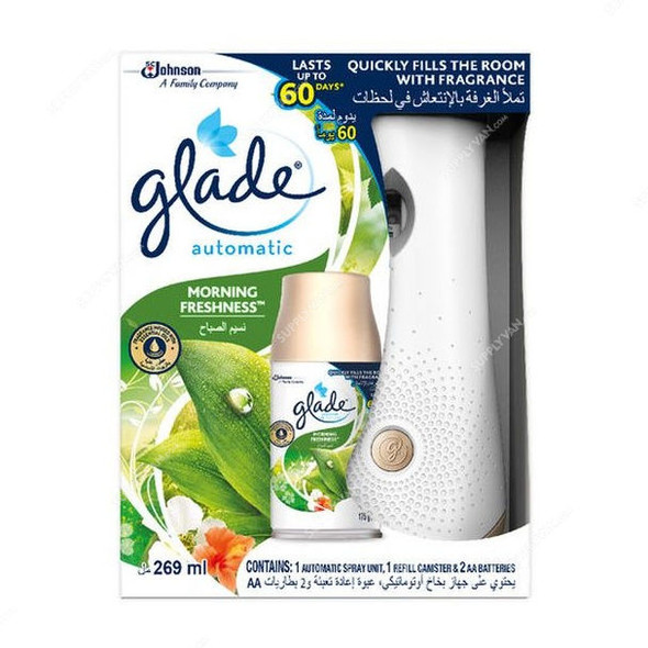 Glade Air Freshener Automatic Spray Holder With Refill Can, Morning Freshness Embrace, 269ML