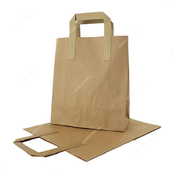 Hotpack Flat Handle Paper Bag, 24 x 12CM, Brown