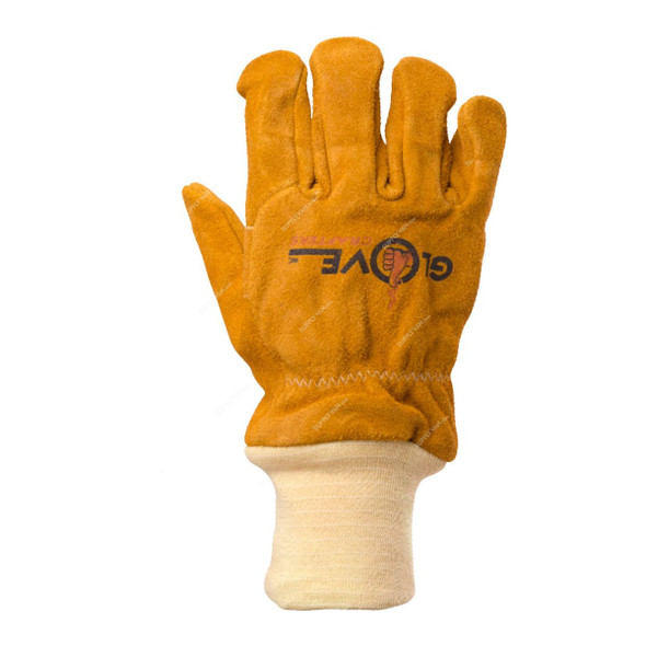 Naffco Fire Fighting Gloves, Crafter VI, Leather, S, Gold