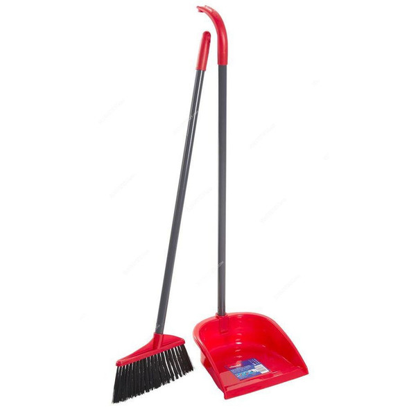 Vileda Long Handle Dustpan Set with Brush, 112CM