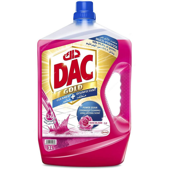 Dac Gold Liquid Disinfectant, Rose, 3 Ltrs