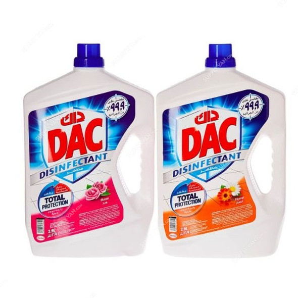 Dac Liquid Disinfectant Combo Pack, Floral and Rose, 2.9 Ltrs, 2 Pcs/Set