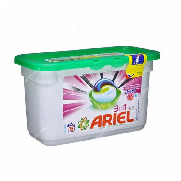 Ariel 3-In-1 Washing Liquid Capsule, Touch of Freshness Downy, 15 Pods/Pack