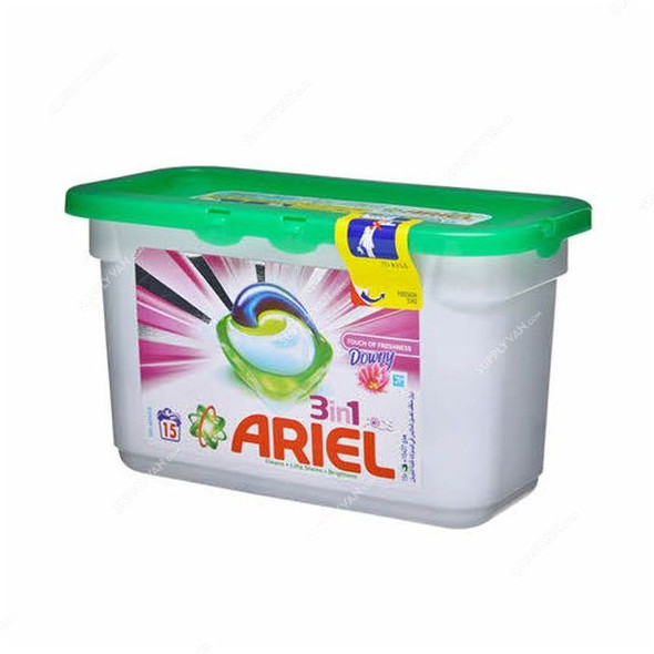 Ariel 3-In-1 Washing Liquid Capsule, Touch of Freshness Downy, 15 Pods/Pack