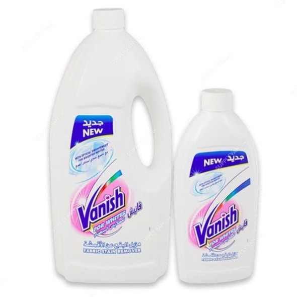 Vanish White Liquid Fabric Stain Remover Set, 1.8 Ltrs + 500ML, 2 Pcs/Set