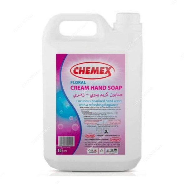Chemex Cream Hand Soap, Floral, 5 Ltrs