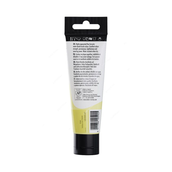 Daler Rowney System3 Acrylic Paint, 129059663, 59ml, 663 Yellow Ochre