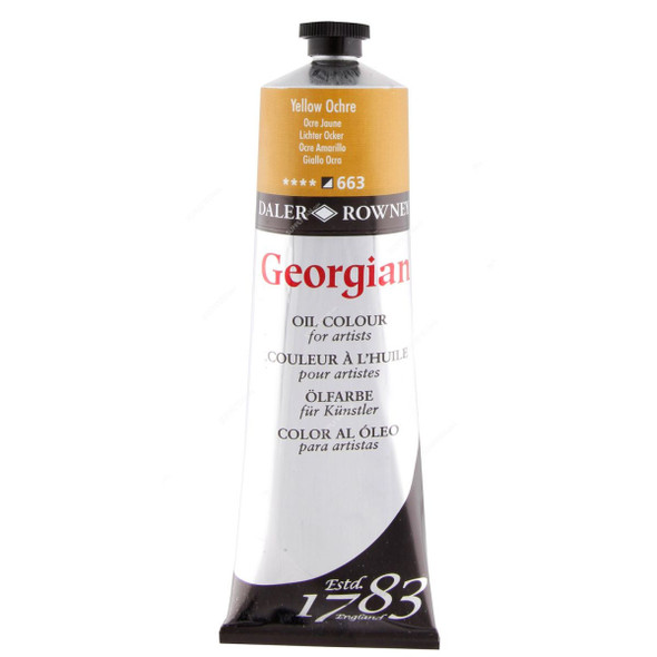 Daler Rowney Georgian Oil Color, 111225663, 663 Yellow Ochre, 225ML