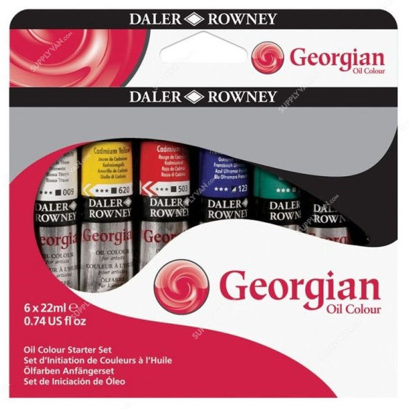 Daler Rowney Georgian Oil Color Starter Set, 111900150, 6 Pcs/Set