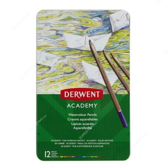 Derwent Academy Watercolor Pencil Set, 2301941, 12 Pcs/Set