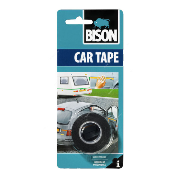 Bison Double Sided Self-Adhesive Foam Tape, 71189, 1.5 Mtrs x 19MM, Black