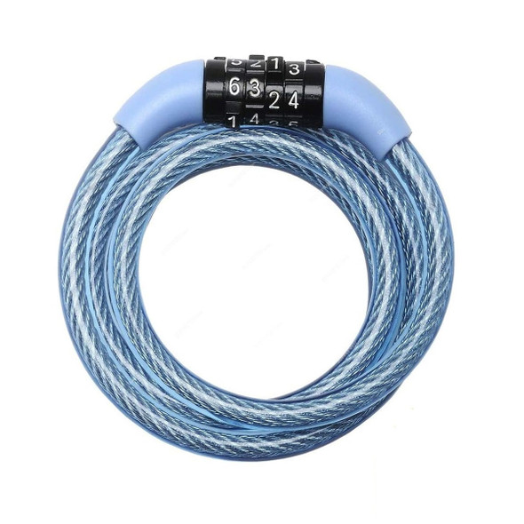 Master Lock Fixed Combination Cable Lock, 8143EURDPROCOL, Vinyl and Steel, 1.2 Mtrs x 8MM, Blue