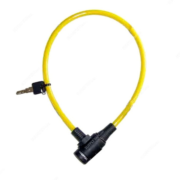 Master Lock Keyed Cable Lock, 8169EURDPRO, Vinyl and Steel, 65CM x 8MM, Yellow