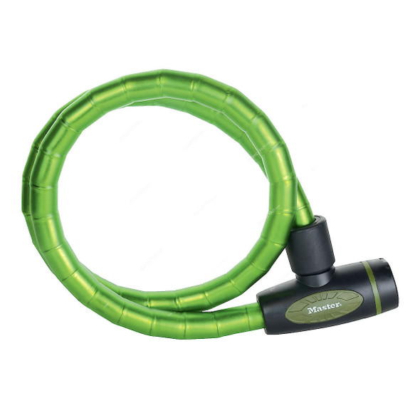 Master Lock Keyed Armoured Cable Lock, 8228EURDPRO, Vinyl and Steel, 1 Mtr x 18MM, Green