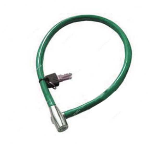 Master Lock Keyed Cable Lock, 8630-F, Vinyl and Steel, 55CM x 6MM, Green