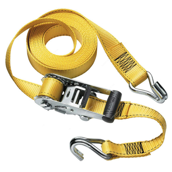 Master Lock Ratchet Tie Down With J Hook, ML3058EURDAT, 4.5 Mtrs x 35MM, 1250 Kg, Yellow