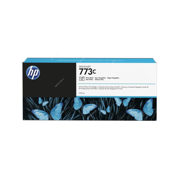 HP DesignJet Ink Cartridge, C1Q43A, 773C, 775ML, Photo Black
