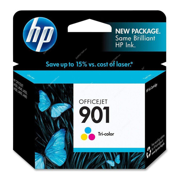 HP Tri-Color Original Ink Cartridge, CC656AE, 901, 9ML, 360 Pages, Multicolor